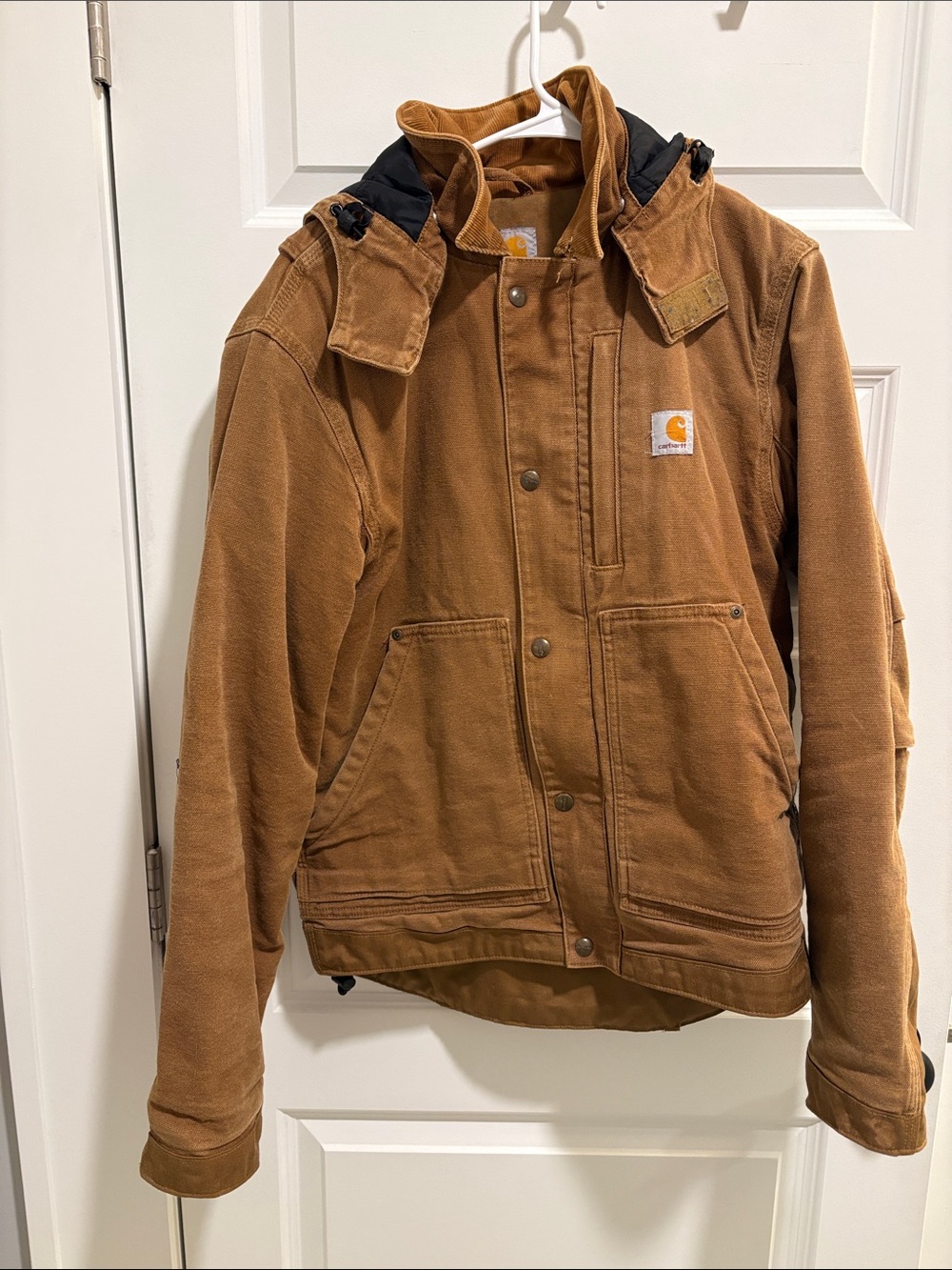 Carhartt Brown Canvas Work Jacket with Hood